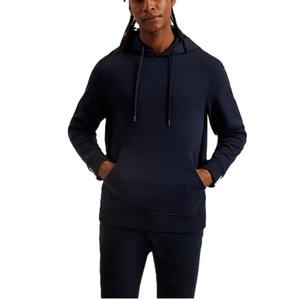 Sweat-shirt à capuche pour homme, couleur unie, coton tricoté, décontracté, pour l'automne, coupe classique, avec poche - Product Image 4