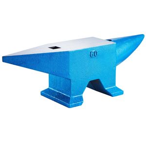 En gros, Enclume en acier moulé à corne unique, 132 lb, avec trous ronds et carrés, pour forge de serrurier et équipement - Product Image 1