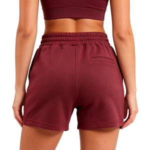 Shorts de sport décontractés pour femmes en mélange coton-poly avec doublure polaire douce et poches latérales personnalisées – Vente en gros - Product Image 4