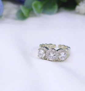 Stylish High Quality Gold Silver Plated Zircon Look <b>Adjustable</b> <b>Ring</b> For Function And Wedding Party Wear Collection For Women - Product Image 2