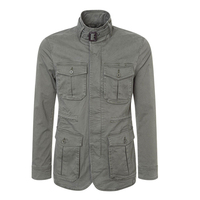 Veste safari à capuche verte pour homme, longue, en toile, résistante à l'eau, parka d'extérieur avec fermeture à boutons et plusieurs poches