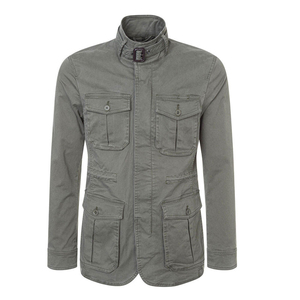 Men's Green Hooded Safari Jacket Long Canvas Water Resistant Outdoor <b>Parka</b> with Button Fly and Multiple <b>Pockets</b> - Product Image 4