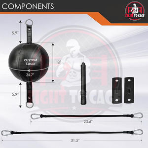 Sac de vitesse double extrémité personnalisé avec logo imprimé, fabriqué au Pakistan, pour l'entraînement de boxe et de MMA, en cuir PU véritable, modèle 2025 - Product Image 2