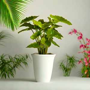 Pot de fleurs cylindrique en plastique rond moderne pour la maison et le jardin - Product Image 2