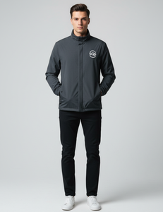 Veste coupe-vent en nylon pour homme, streetwear noir personnalisé avec logo, imperméable, décontractée, pour l'extérieur - Product Image 1