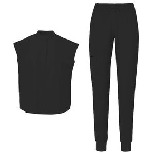 Ensemble d'uniformes médicaux et d'infirmières pour femmes, tenue de sport en spandex à manches courtes pour hôpital et spa, vente en gros - Product Image 6