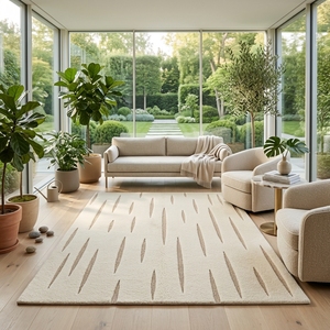 Tapis en laine contemporain abstrait à motifs en relief, fait main, à boucles coupées haute et basse, tufté, sur mesure, vente en gros directe usine - Product Image 5