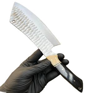 Couteau de boucher artisanal unique avec manche personnalisé, en acier inoxydable, très tranchant, acier 1095, style vintage, cuir - Product Image 3