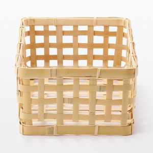 Cesta Redonda de Bambú Natural, Caja de Almacenamiento Tejida, Organizador de Cocina, Contenedor de Alimentos, Bandeja Decorativa para el Hogar y Jardín - Product Image 4