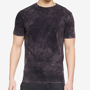 เสื้อยืดแขนสั้นผู้ชายลายมัดย้อม ผ้าฝ้าย 100% ทรงเข้ารูป คอกลม ผ้าเจอร์ซีย์ถัก สวมใส่สบาย ความยาวปกติ - Product Image 4