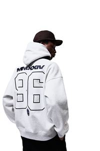 Sweat à capuche d'hiver pour hommes coton boucle tricot respirant à la mode sur la taille épaule tombante imprimé personnalisé pull à capuche pour hommes - Product Image 4