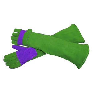 Gants de soudage longs en cuir de vachette renforcé de haute qualité, résistants à la chaleur, pour la sécurité industrielle et les travaux lourds, gants de barbecue - Product Image 3