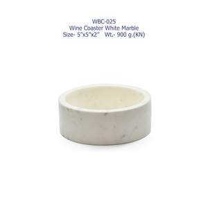 Enfriador de vino de forma redonda de mármol blanco ecológico de fabricante indio para fiestas y artículos de mesa de comedor a los mejores precios - Product Image 3