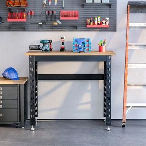 Adjustable 45\" Woodworking Workbench with Footpads and Wood Tabletop for Tool Table Use - Product Image 4