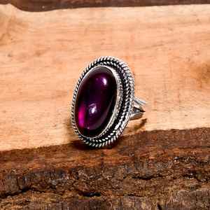 Bague en labradorite rose vintage ovale, argent sterling 925, bijou artisanal en pierre précieuse, bague statement, cadeau pour elle - Product Image 2