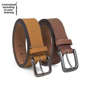 Ceinture en cuir de vachette JECCON pour homme, style décontracté, boucle en alliage, imprimée, durable, largeur 38 mm, motif uni, modèle à détection par aiguille - Product Image 3