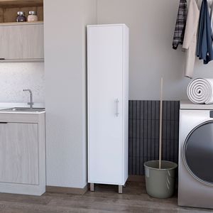 Lawen Single Door <b>Tall</b> Storage <b>Cabinet</b> for Home Organization Featuring 3 Broom Hangers - Product Image 5