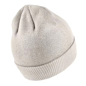 Custom Fashion Acrylic Cuffed Breathable <b>Waterproof</b> Unisex Winter Beach <b>Beanie</b> with 3D Embroidery Leather Patch - Product Image 6