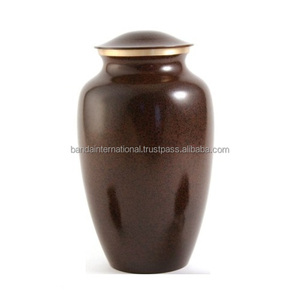 Urnes funéraires pour adultes en laiton classiques de haute qualité et de qualité supérieure avec urnes funéraires en métal fini de couleur gris or pour les cendres humaines - Product Image 6