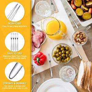 Juego de Tenedores para Frutas de Acero Inoxidable, Mini Tenedores para Postres, Tenedores Pequeños para Servir Frutas y Aperitivos - Product Image 5