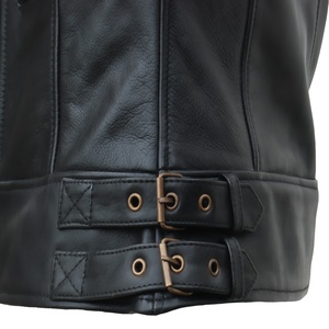 Chaqueta de cuero sintético para hombre, chaqueta de motociclista personalizada de alta calidad, color negro, para invierno, venta al por mayor - Product Image 4