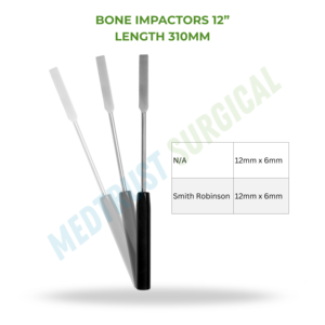 Impactadores Óseos de 12 Pulgadas (310 mm), Tampón Óseo Quirúrgico Ortopédico Smith Robinson de 12 mm x 6 mm - Product Image 2