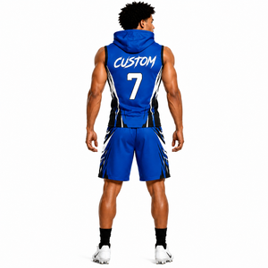 OEM Custom 7v7 Football Team Uniform | Sleeveless Hooded <b>Athletic</b> Jersey | Custom Sports Apparel | OEM ODM Manufacturer - Product Image 4