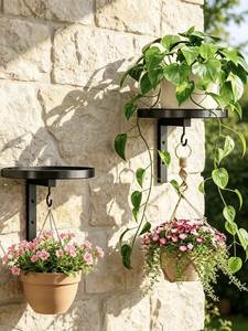 Wall Planters Round Metal Powder Coated Hanging <b>Bracket</b> <b>for</b> Garden Outdoor Use - Product Image 2