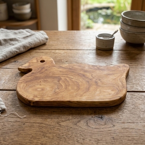 Adorable <b>Duck</b> Shaped Solid Wood Cutting <b>Board</b> Decorative Kitchen Prep Block Artisan Charcuterie Platter Serving Tray Box - Product Image 3