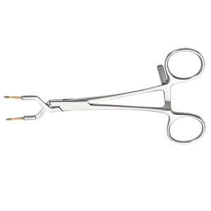 Pince de maintien de couronnes KERAMOGRIP 145 mm en acier inoxydable, pointes diamantées elliptiques, cliquet gradué pour laboratoire dentaire - Product Image 2
