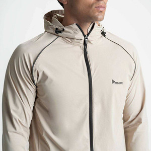 Conjunto Deportivo de Nailon de Secado Rápido |   Chaqueta cortavientos con cremallera y logotipo personalizado para hombre, ropa deportiva de secado rápido, transpirable, ligera, informal - Product Image 5