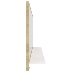 Espejo de Pared Acrílico Blanco y Espejos de Baño de Madera de Roble Sonoma - Product Image 5