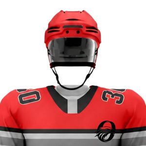 Gray Red Black <b>Ice</b> Hockey Uniform for Men Professional Hockey Jersey and Pant Set Breathable Lightweight Athletic Team Match - Product Image 3