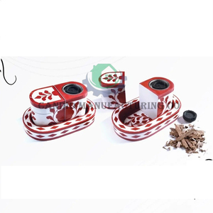 Brûleur d'encens en résine rouge et blanche écologique avec graines d'anis étoilé et bois de santal pour la décoration religieuse de la maison et du bureau - Product Image 3