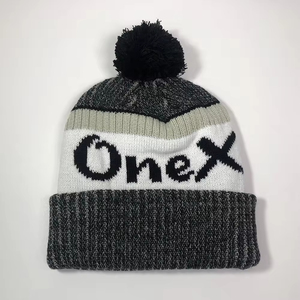 ODM Luxury Quality Ribbed Warmer Custom Knitted Hat Adults Jacquard Acrylic Bobble Caps Embroidery Pom Pom Thick Beanie Hats - Product Image 4