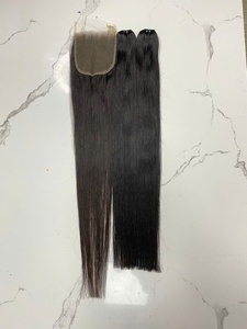 Alta calidad LISTO PARA ENVIAR 100% Extensiones de cabello humano de trama recta sin procesar Grado alineado de cutícula 12A Tejido Negro - Product Image 3