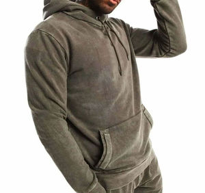 Ensemble de survêtement pour homme coupe ajustée en molleton de coton, comprenant un sweat à capuche et un pantalon de jogging fuselé, pour le sport et les loisirs - Product Image 2