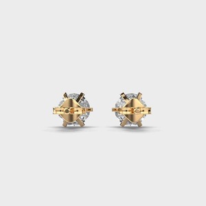 IGI Certified Lab Grown Round Brilliant Diamond Stud <b>Earrings</b> 9K Yellow / White / Rose Gold 6 Prong Solitaire Diamond <b>Earrings</b> - Product Image 4