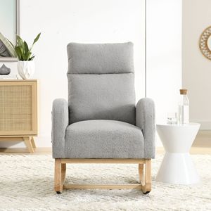 Poltrona lounge a dondolo moderna Welike da 70 cm con schienale alto e due tasche laterali per soggiorno W83453336 - Product Image 2