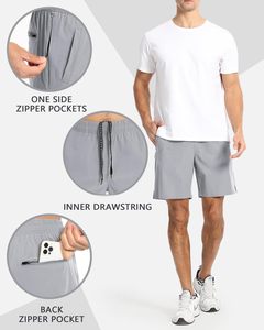 Shorts de sport pour hommes en toile tissée, personnalisables (ODM), pour fitness, été, plage, doux, respirants, séchage rapide, mode décontractée, avec cordon de serrage, mi-longueur - Product Image 3