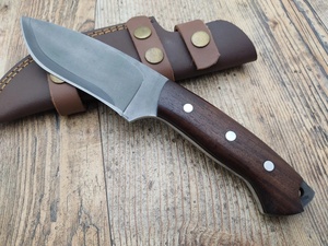 Couteau de chasse à lame fixe OEM, fabricant, acier Damas, qualité industrielle, manche en bois, longueur totale 8 pouces, garantie 3 ans - Product Image 6