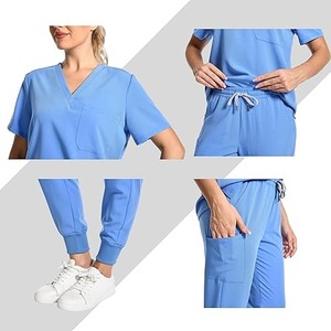 Uniformes Médicos Cherokee Unisex de Lujo, Uniformes de Hospital para Personal Médico, Cuello en V, Manga Corta, Tejido de Algodón - Product Image 4