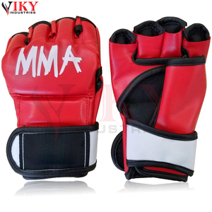 Servicio OEM ODM, Guantes de Entrenamiento de MMA de Piel Sintética, Totalmente Personalizados, Duraderos, Modernos, con Diseño en Contraste Rojo y Blanco - Product Image 1