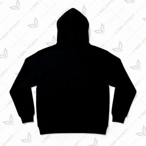 Sudadera con Capucha Unisex Negra Sólida con Logotipo Personalizado, Sudadera con Capucha de Forro Polar de Algodón Suave, Ecológica, Diseño Limpio y Moderno - Product Image 4
