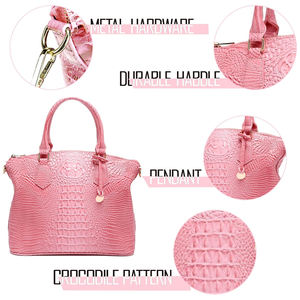 Bolso de Cuero Profesional con Estampado de Cocodrilo, Resistente al Agua, Cierre de Botón Ajustable, Personalizable, Fabricación ODM - Product Image 5