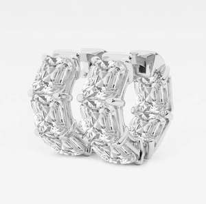 <b>Hoops</b> Earrings Diamond Earrings Gold and <b>Silver</b> Earrings Lab Grown Diamonds Earrings <b>Hoops</b> Fine Jewelry for Women - Product Image 3