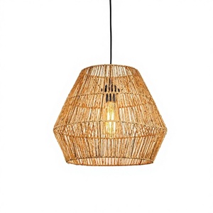 Boho Rattan E27 Pendant <b>Light</b> | Hanging Lamp | Natural Handwoven Ceiling <b>Light</b> Fixture for Home & Hotel <b>Decor</b> - Product Image 1