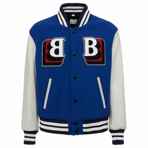 Veste varsity à col rond pour homme, col rond, polyester/coton, coupe classique, streetwear, vêtements d'hiver - Product Image 1
