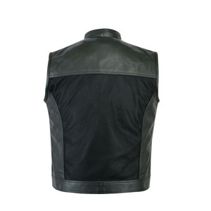 Classic Formal <b>Leather</b> Vest For Men Single Breasted Waterproof <b>Sleeveless</b> <b>Jacket</b> Zipper Closure Inner Lining Functional Pocket - Product Image 2