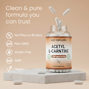 Capsules d'acétyl-L-carnitine 1500 mg par dose, complément alimentaire en capsules végétales, marque privée OEM et approvisionnement en gros - Product Image 3